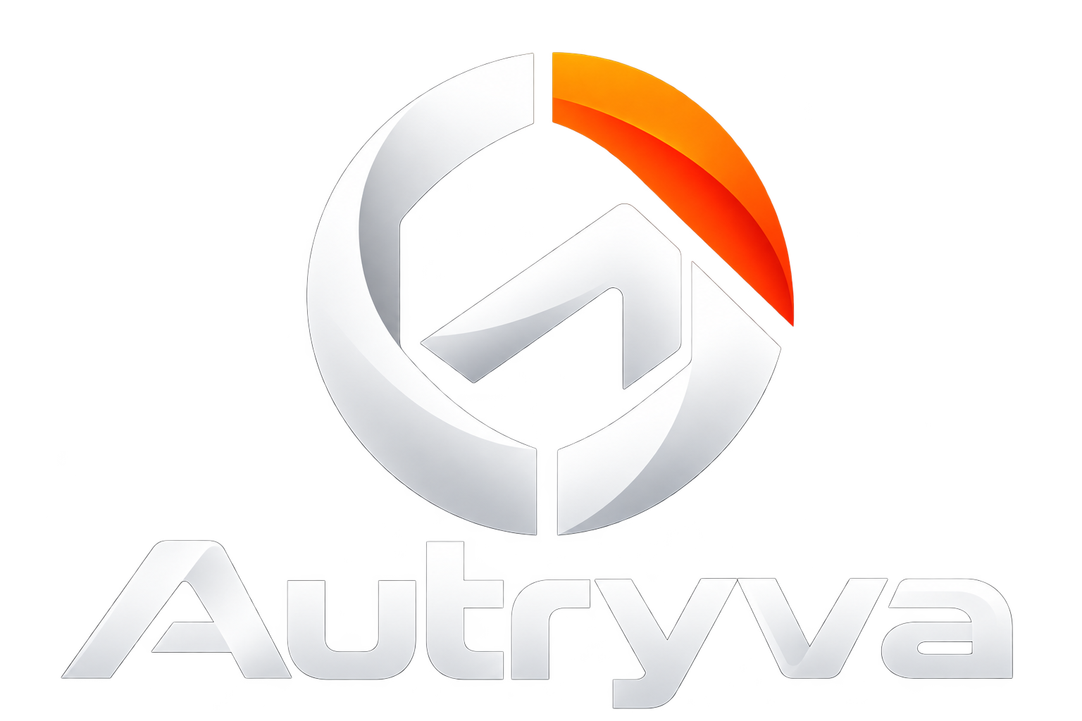 Autryva silver and orange logo